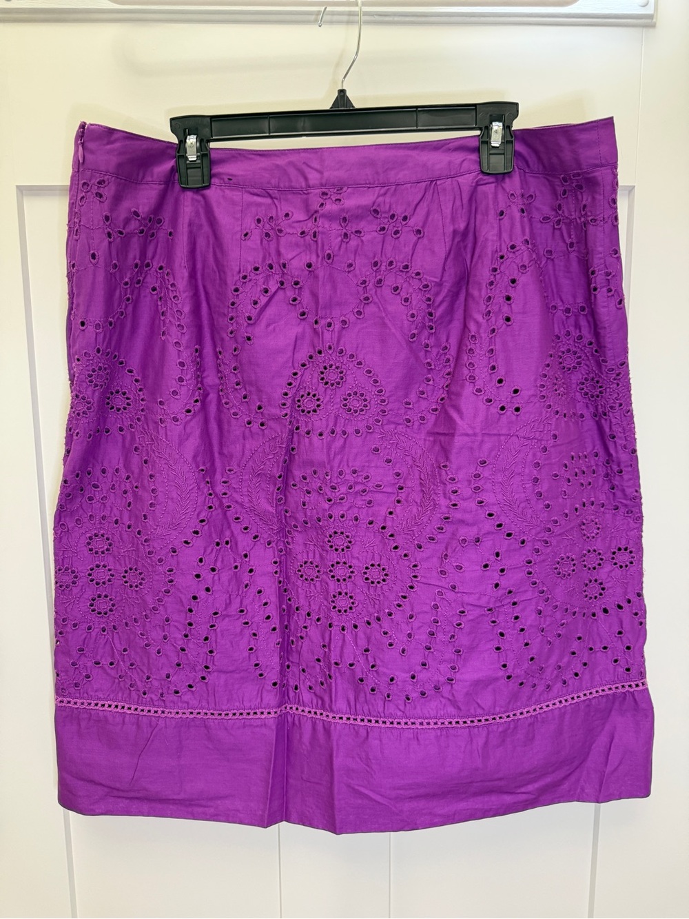 Lane Bryant Purple Eyelet Cotton Midi Skirt - Picture 1 of 7